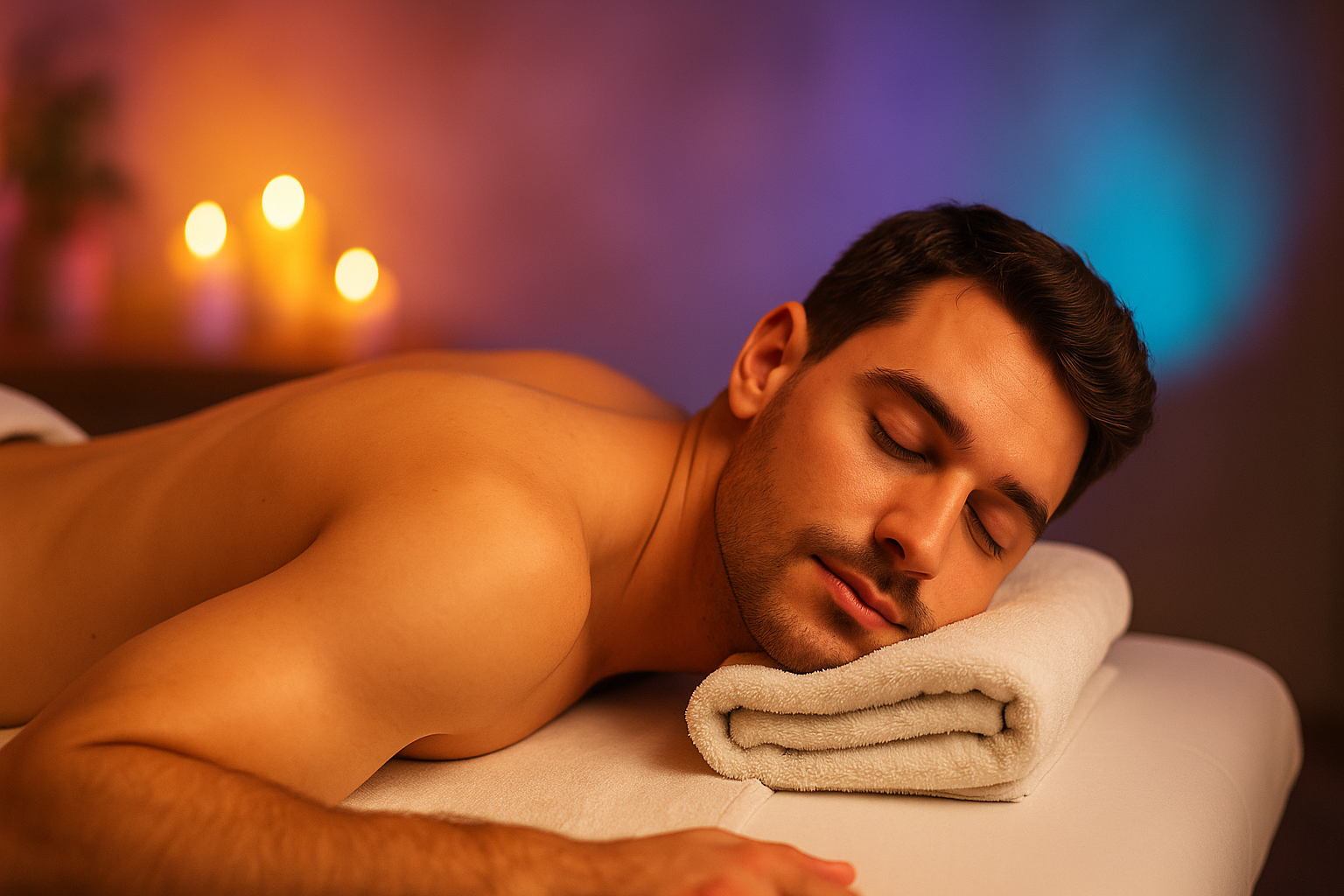 A man on a table massage